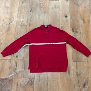 Red XL Polo Ralph Lauren Long Sleeve three button polo